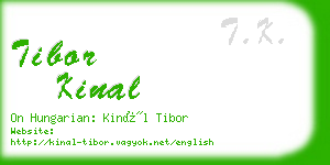 tibor kinal business card